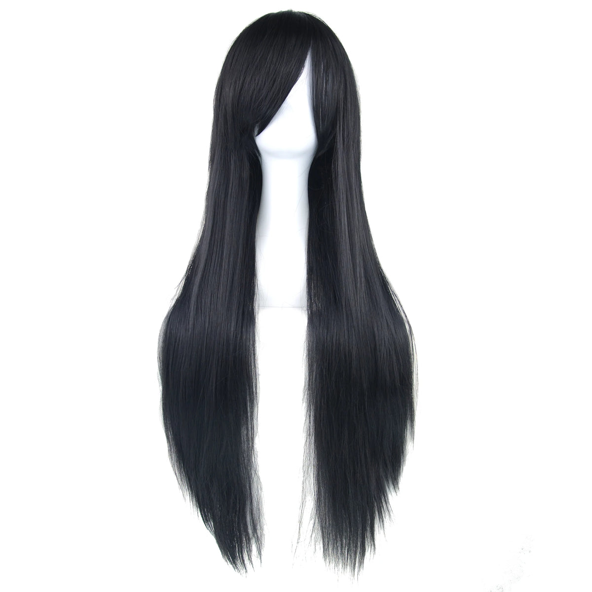 Long Straight Black Cosplay Wig for Anime Costumes and Character Styling