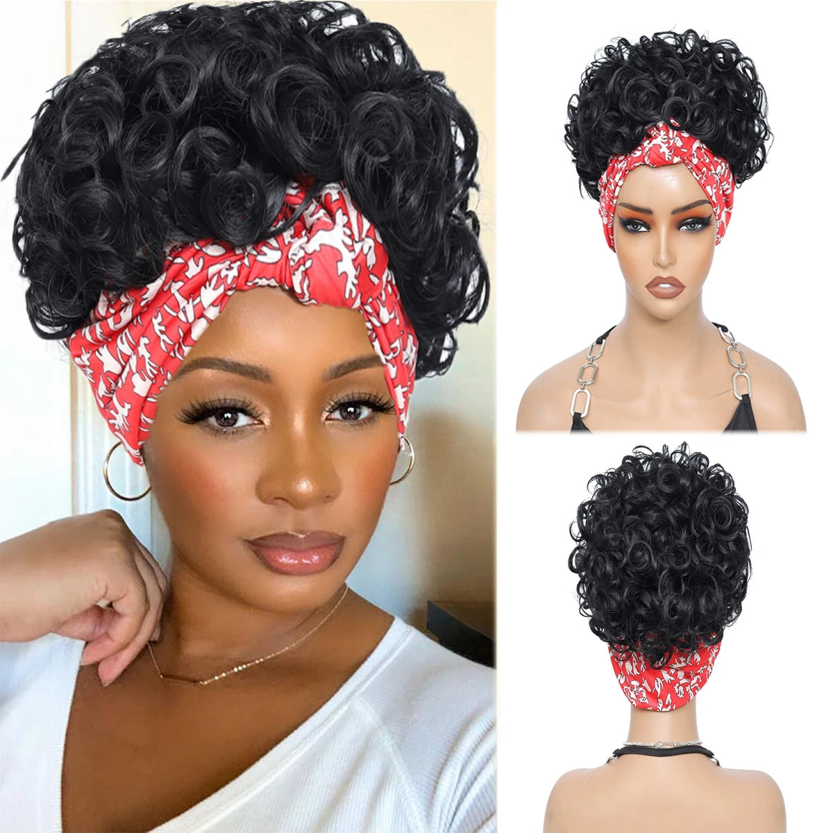 Short Curly Headband Wig for Daily Styling