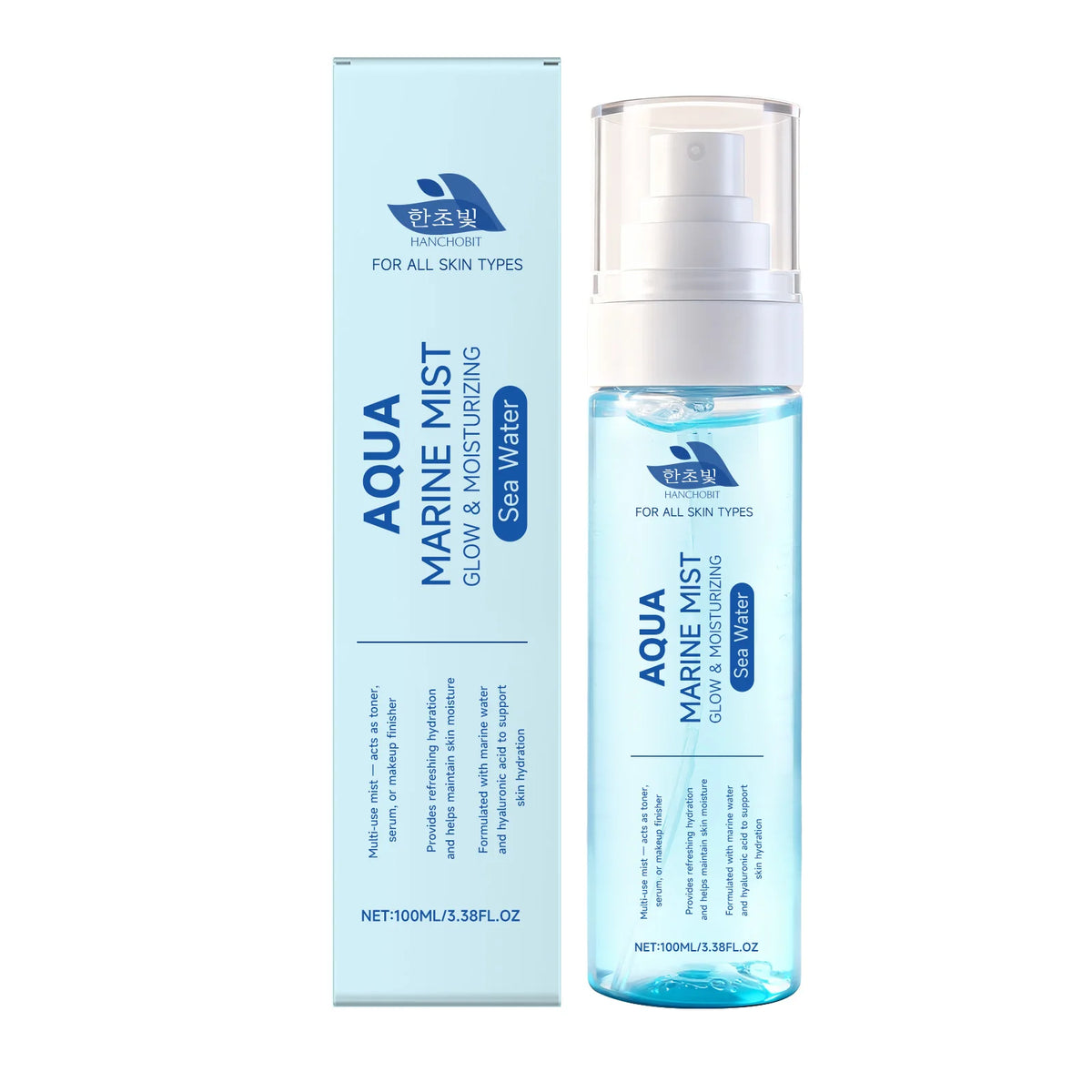 Sea Water and Hyaluronic Acid Hydrating Facial Mist for Glowing Skin