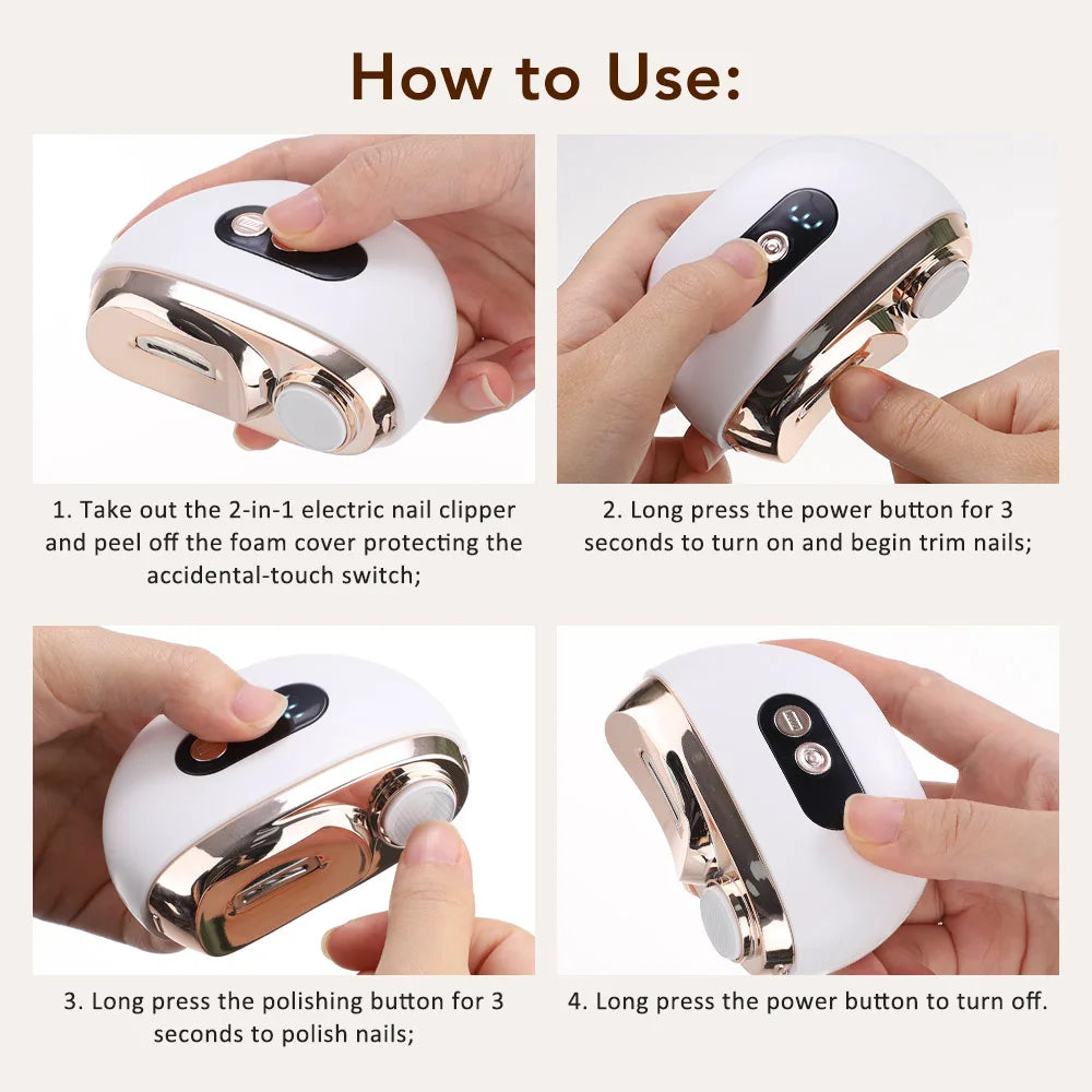 Electric Nail Trimmer and Grinder for Safe Family Nail Care