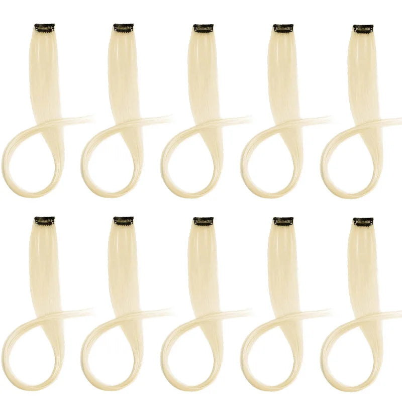 22-Inch Clip-In Synthetic Hair Extensions for Instant Color Highlights - 12
