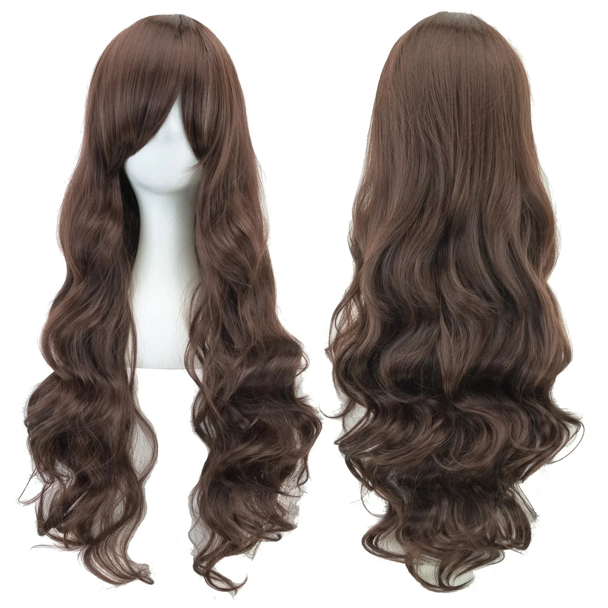 Long Curly Heat-Resistant Synthetic Cosplay Wig for Costume Parties - 38