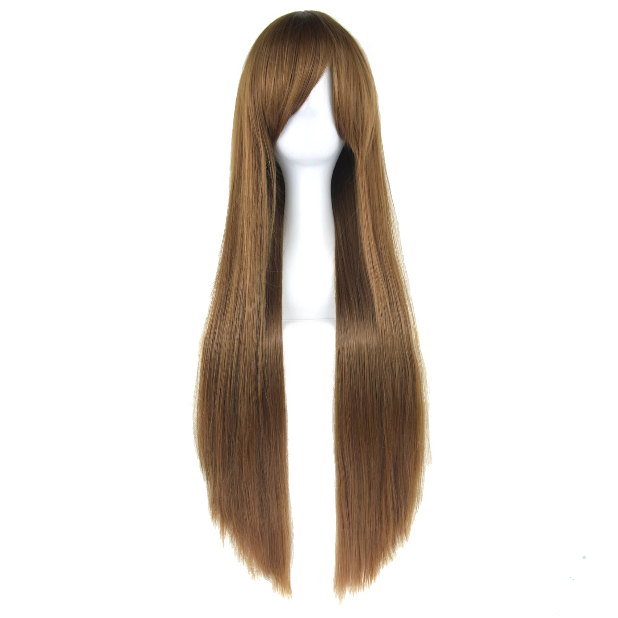 Long Straight Brown Synthetic Cosplay Wig for Anime Costume Parties - 2