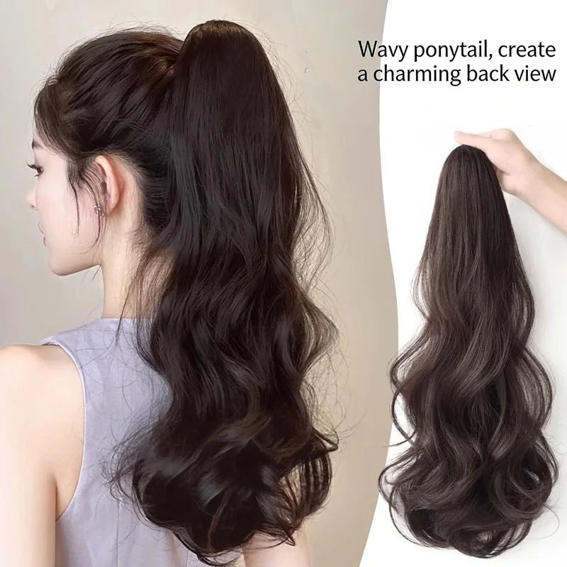 20-Inch Long Wavy Claw Clip Ponytail Extension