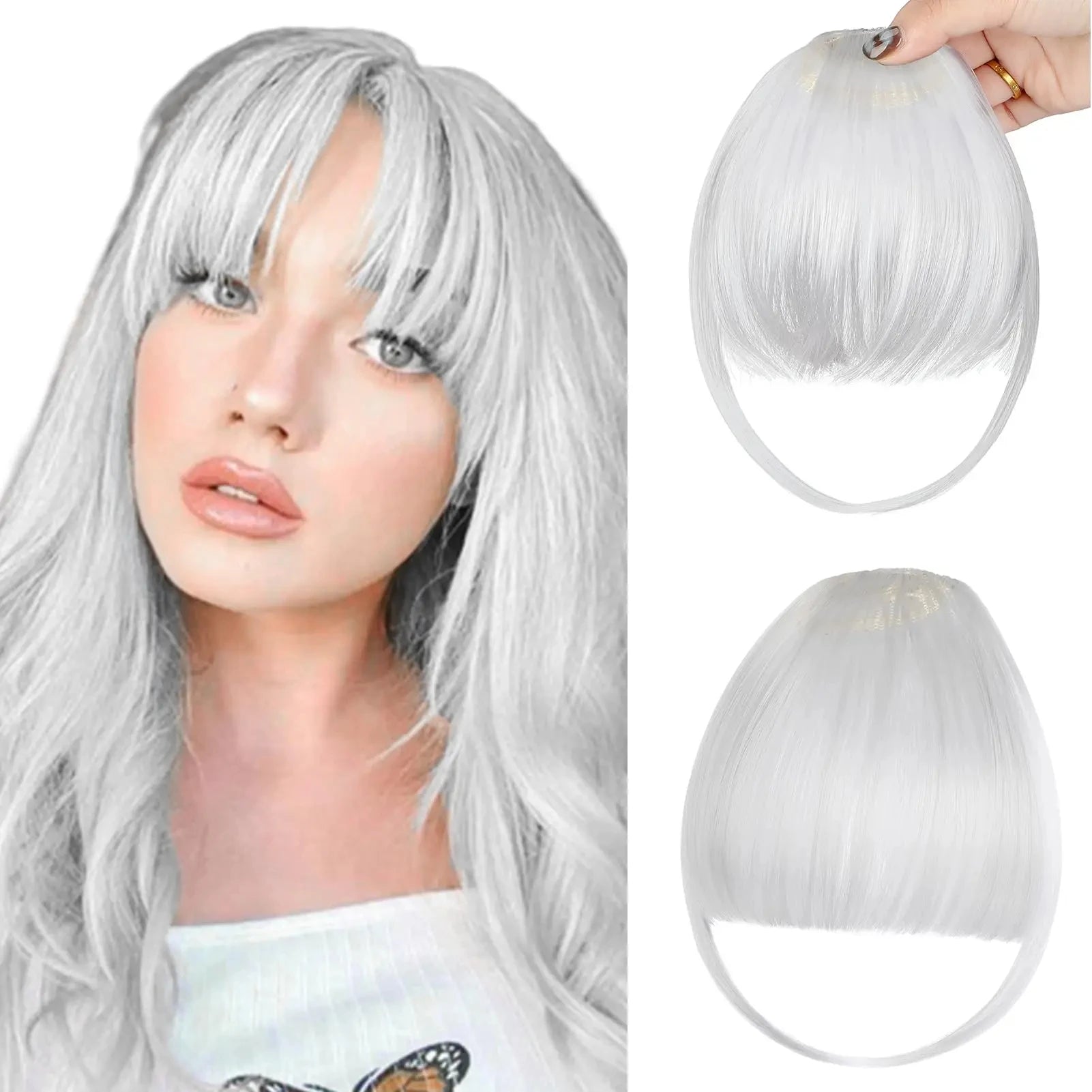 Clip In Air Bangs for Natural Hair Volumizing and Face Framing - 41