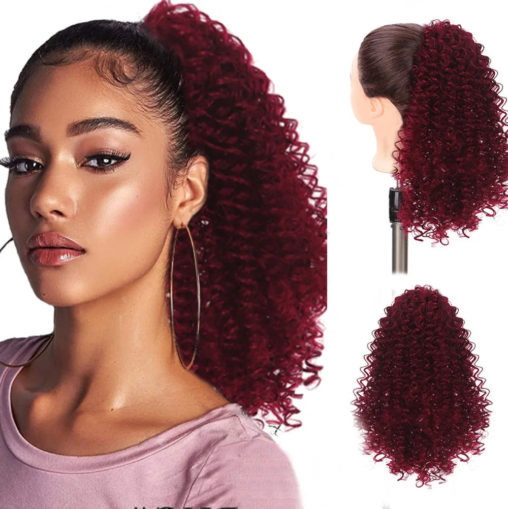Afro Kinky Curly Drawstring Ponytail Extension - 24