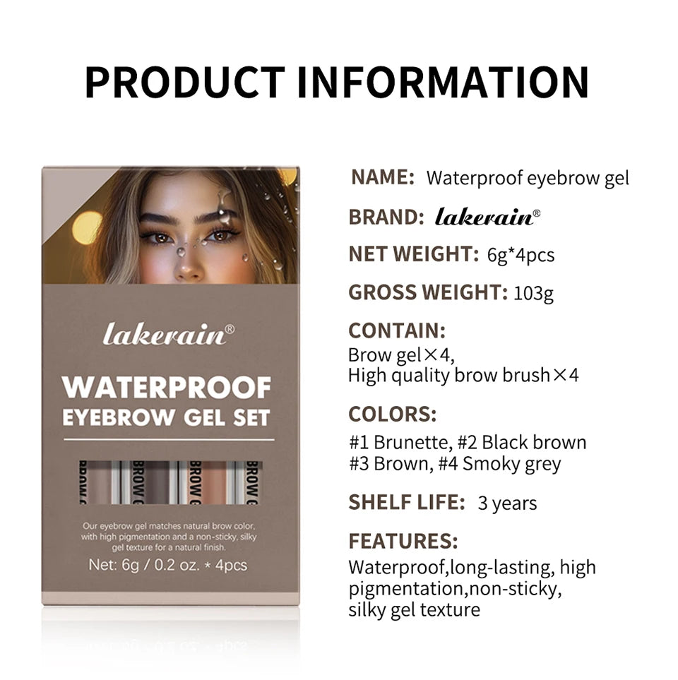 Waterproof Liquid Eyebrow Gel Set for Long-Lasting Natural Defined Brows - 13