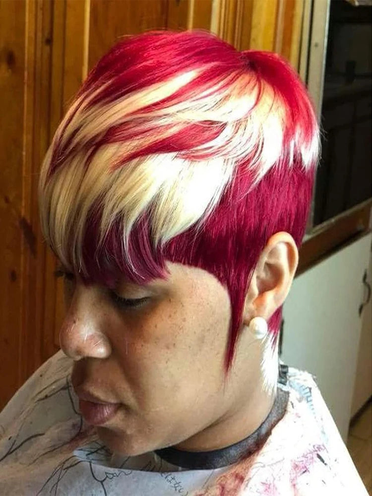 Short Wavy Pixie Cut Wig for Daily Wear - 1