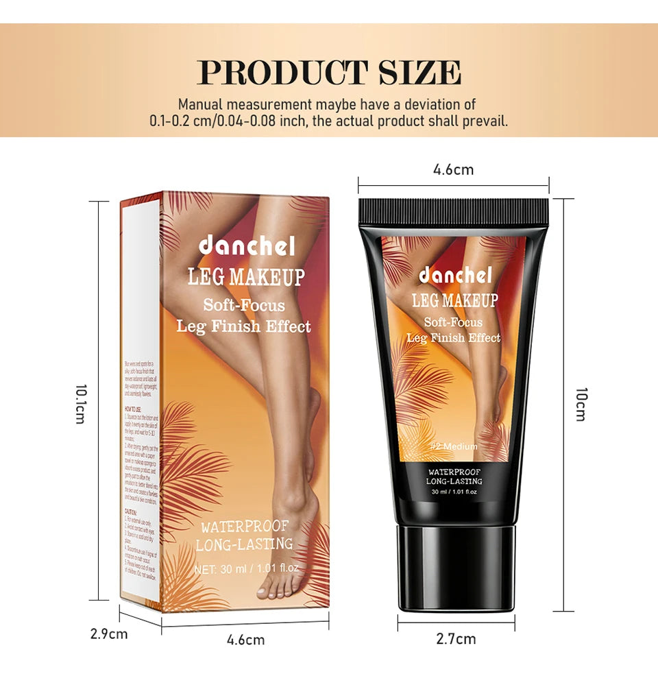 Waterproof Body Foundation for Concealing Scars and Tattoos on Legs - 16