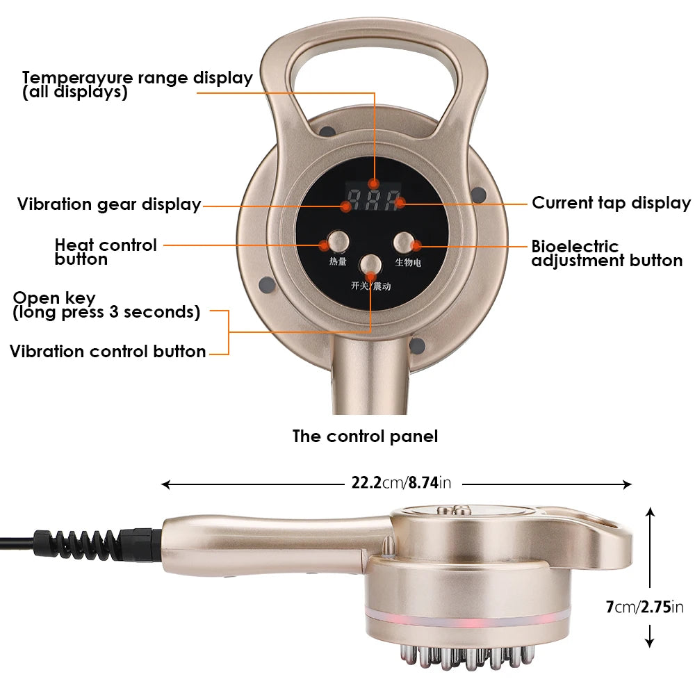 Electric Microcurrent Meridian Body Massager for Cellulite and Relaxation