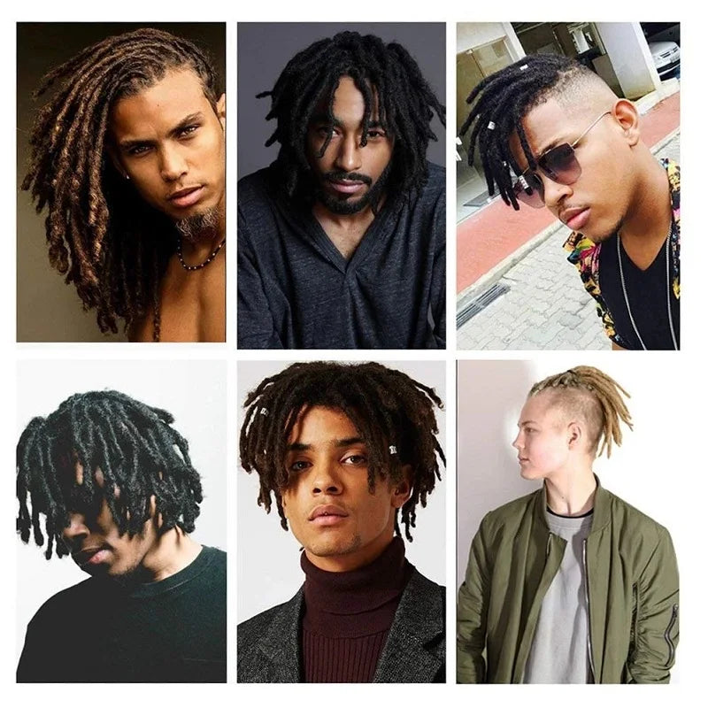 8-Inch Handmade Synthetic Dreadlock Extensions for Men and Women - 5