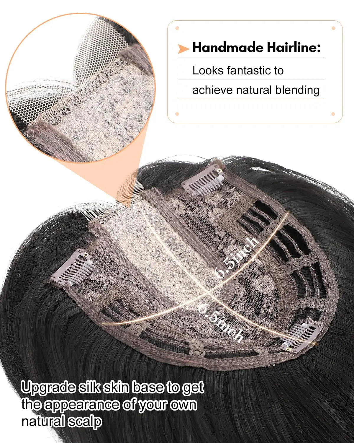 Clip-In Hair Topper with Bangs for Natural Volume and Root Coverage