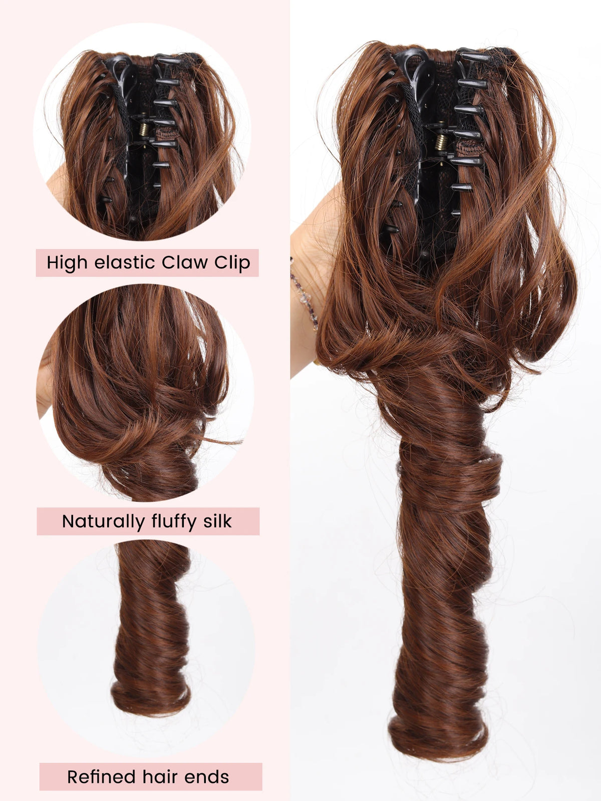 16-Inch Curly Claw Clip Ponytail Hair Extension