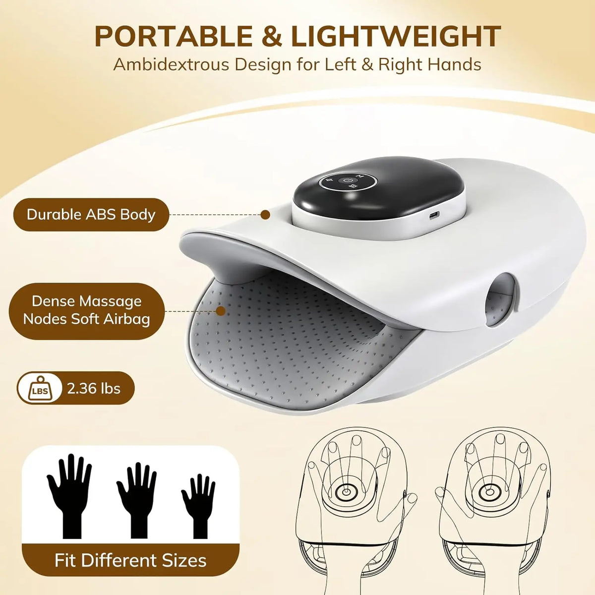 Electric Hand and Finger Massager with Deep Palm Kneading