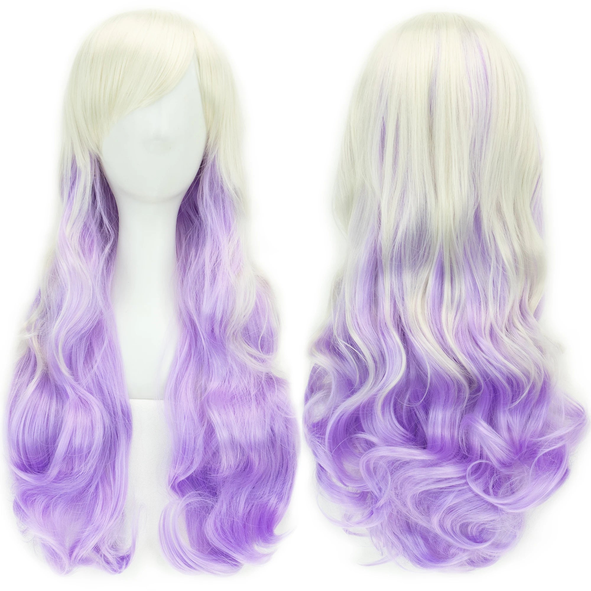 Long Ombre Rainbow Cosplay Wig with Bangs - 8