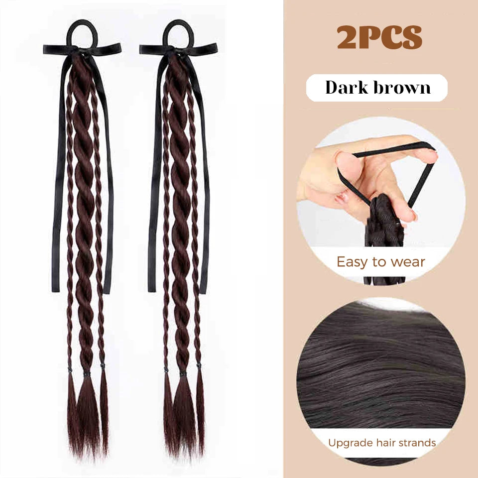 Long Claw Clip-On Braid Ponytail Hair Extension for Daily Styling - 21