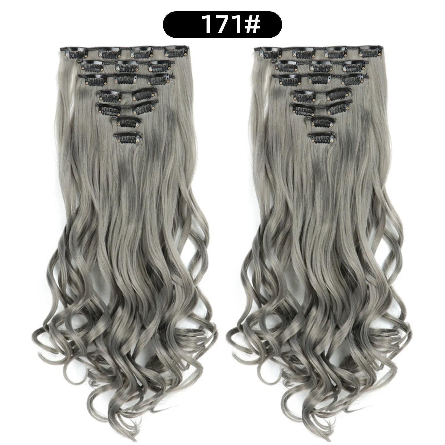 22 Inch Deep Wave Clip-In Hair Extensions Full Head Set - 44