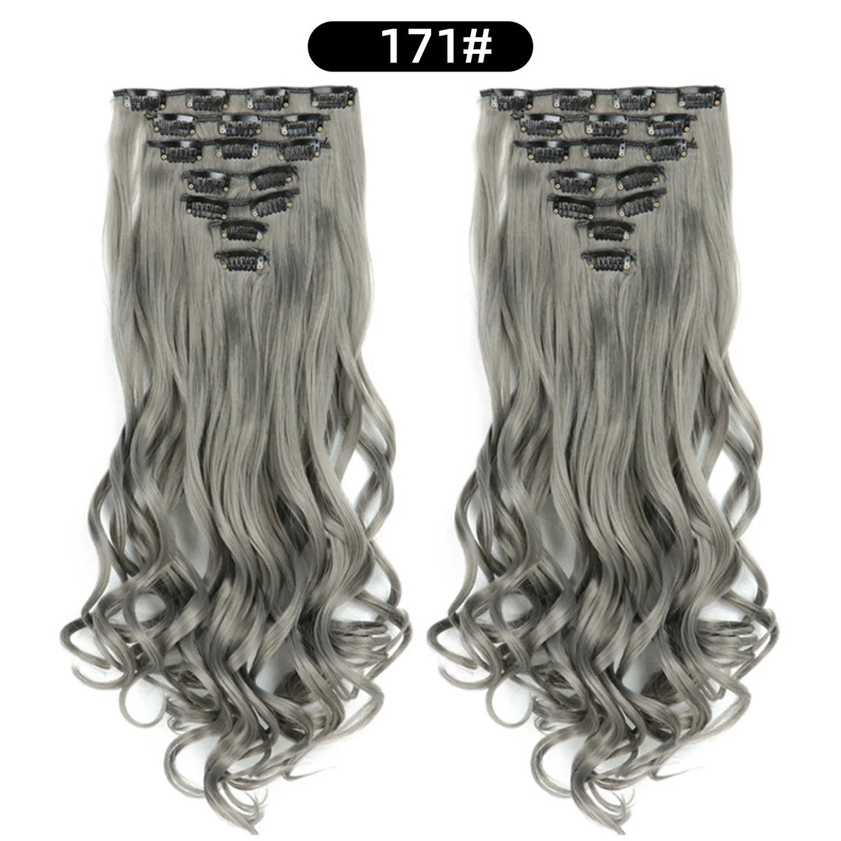 22 Inch Deep Wave Clip-In Hair Extensions Full Head Set