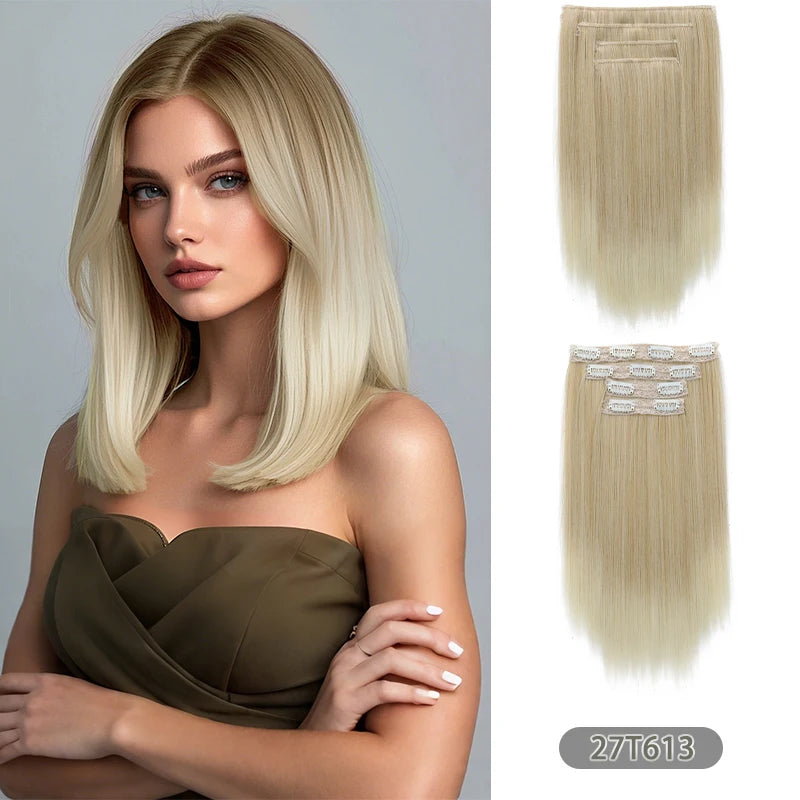 14-Inch Straight Clip-In Hair Extensions for Instant Volume - 8