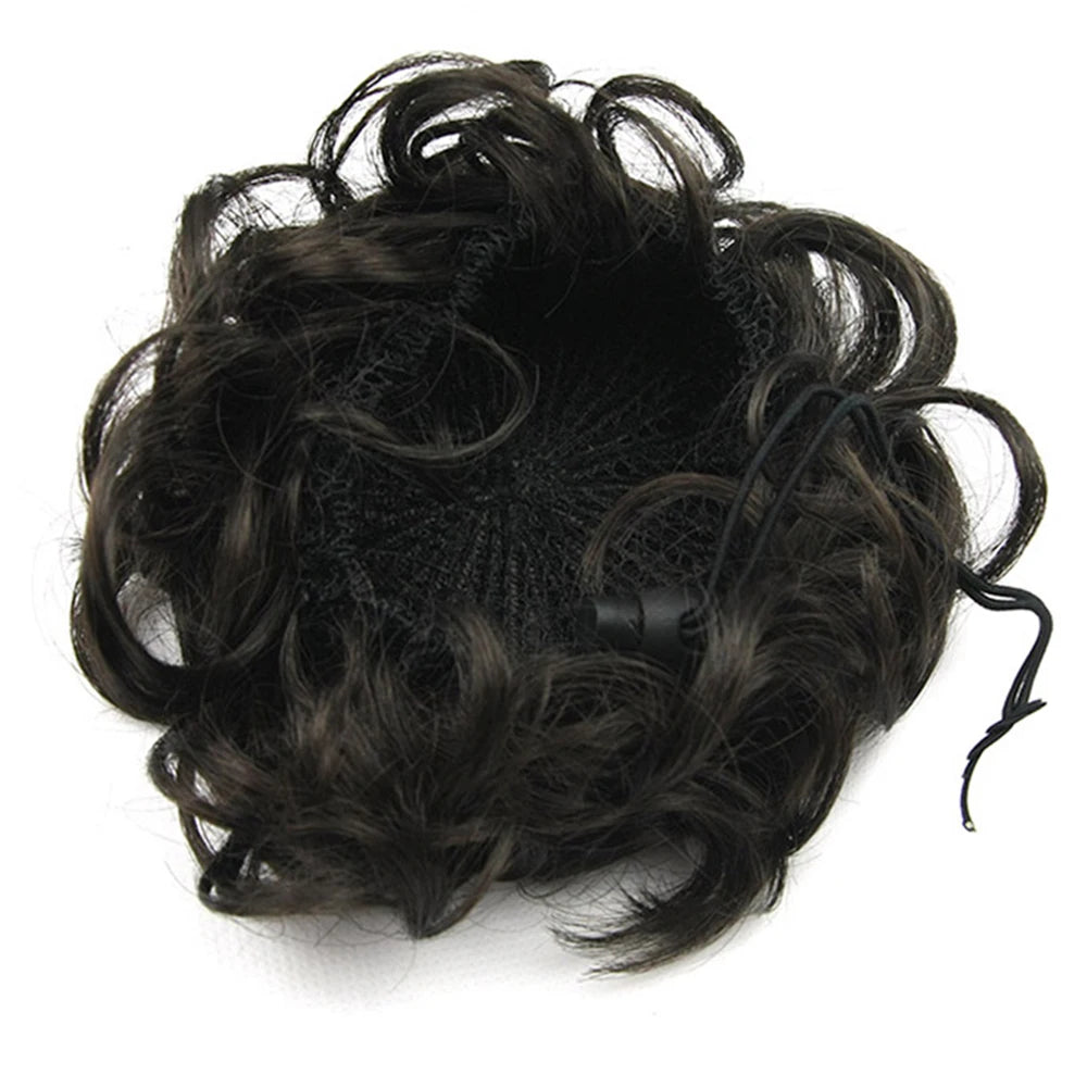Adjustable Curly Hair Bun Scrunchie Extension for Instant Volume Updo