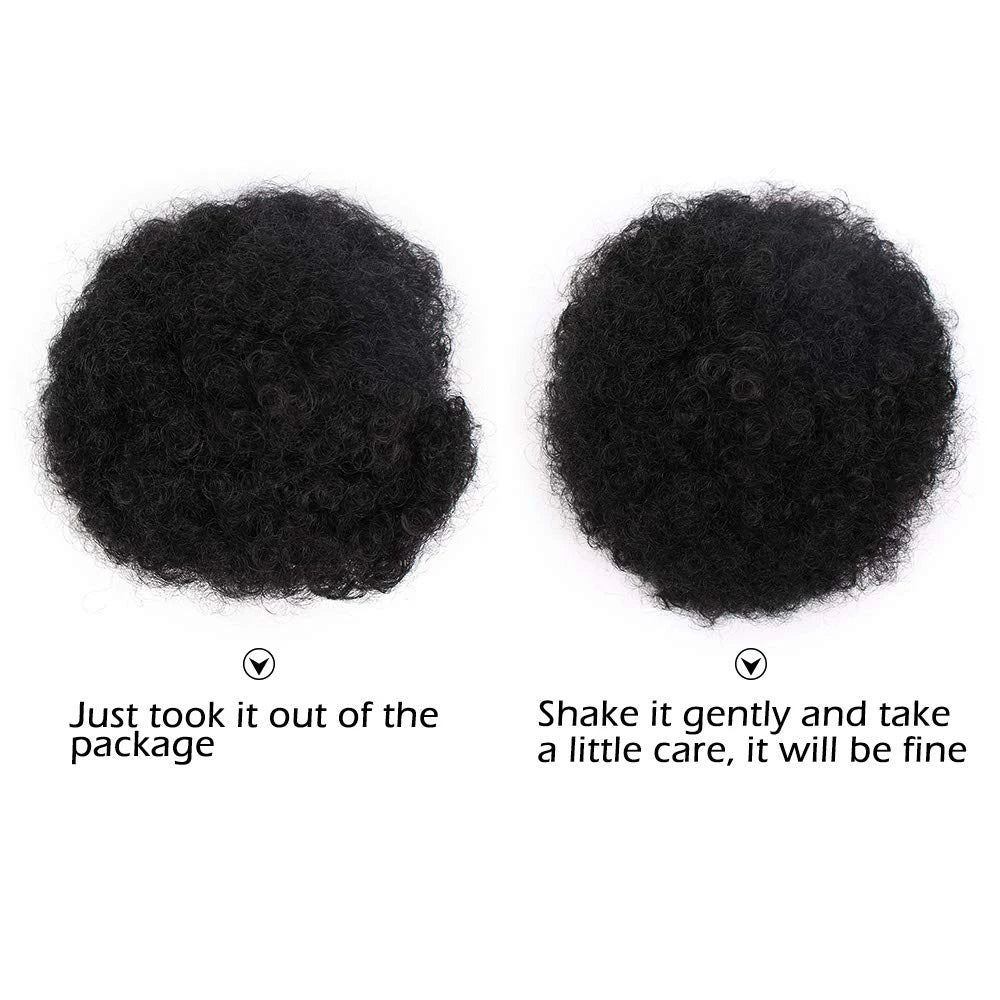 Afro Puff Synthetic Drawstring Ponytail Bun for Natural Hair Styles - 5