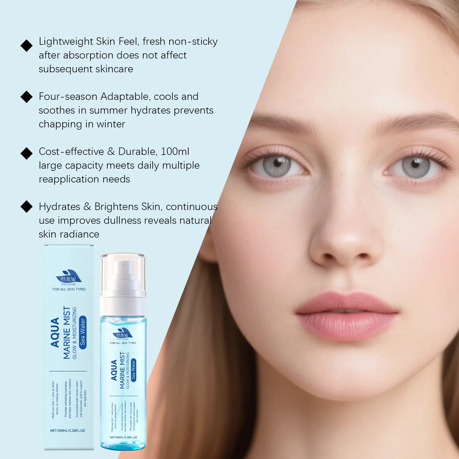 Sea Water and Hyaluronic Acid Hydrating Facial Mist for Glowing Skin - 11