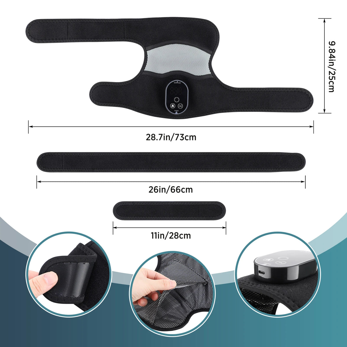 Heated Vibration Knee Massager Wrap for Joint Pain Relief and Recovery