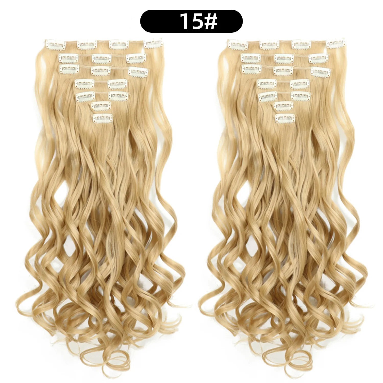 22 Inch Deep Wave Clip-In Hair Extensions Full Head Set - 48