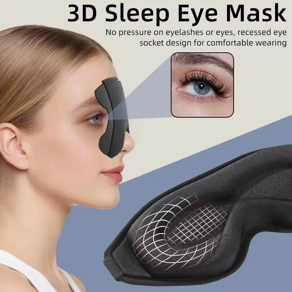 3D Memory Foam Contoured Sleep Mask for Total Light Blockout and Comfort - 7
