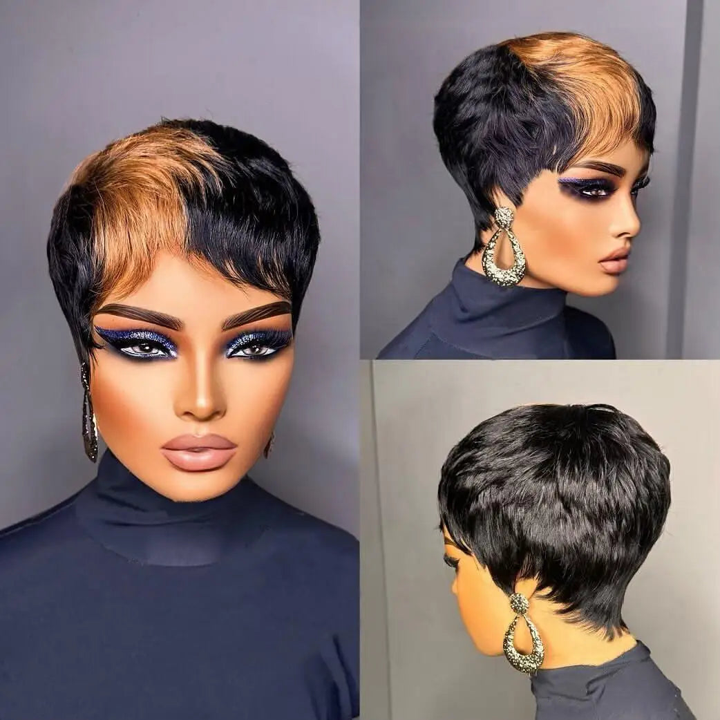 Short Curly Pixie Cut Wig for Daily Wear