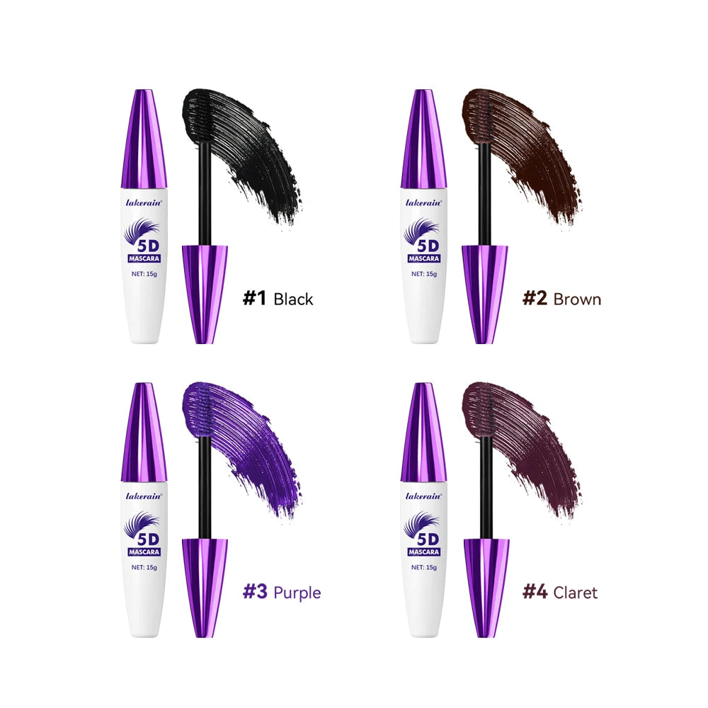 Waterproof 5D Lengthening and Volumizing Mascara for Long-Lasting Lashes