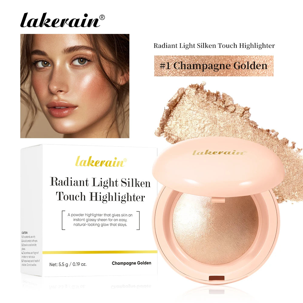 Silky Smooth Highlighter Powder for a Radiant Glass Skin Glow Finish