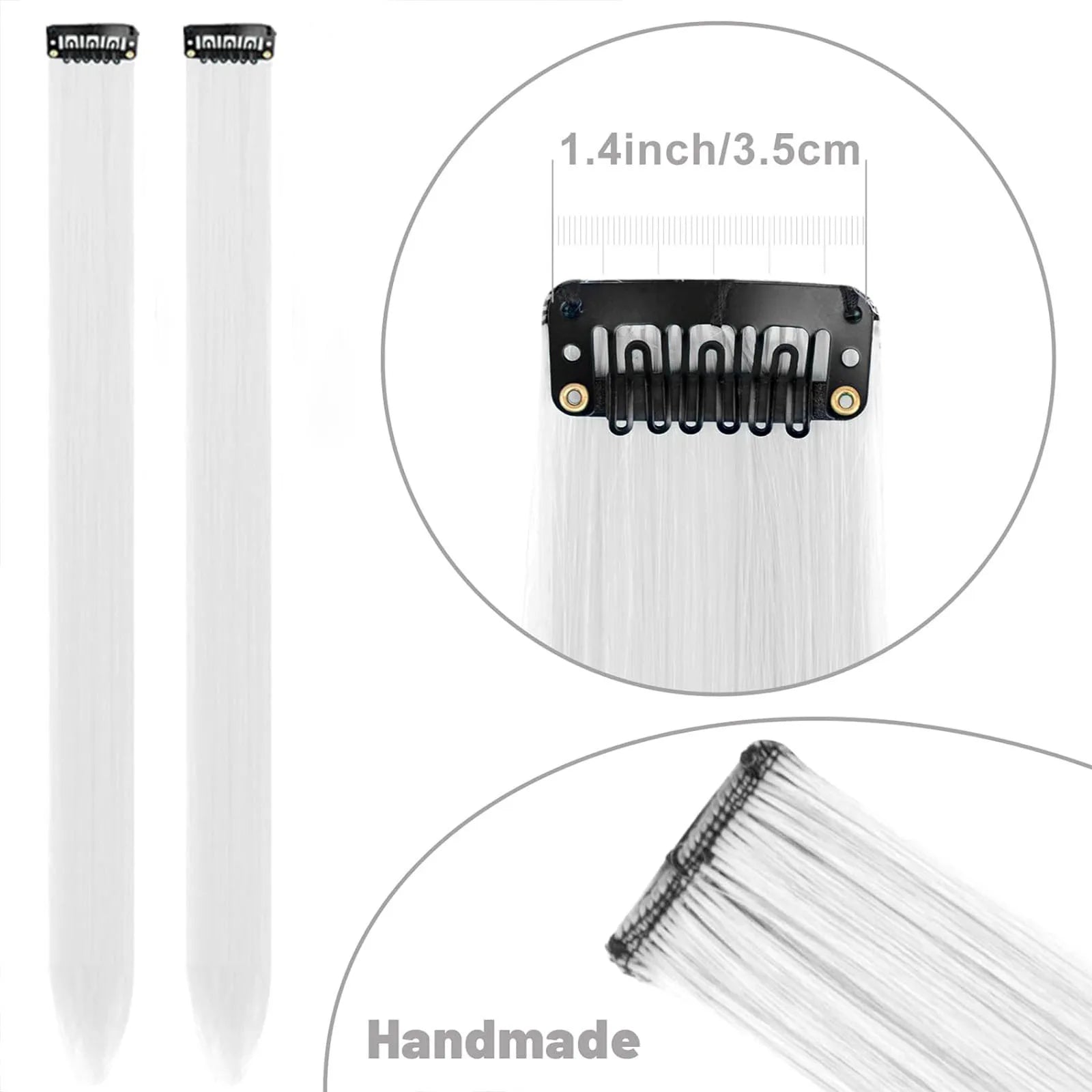 10-Piece Colorful Clip-In Hair Highlights for Parties - 3