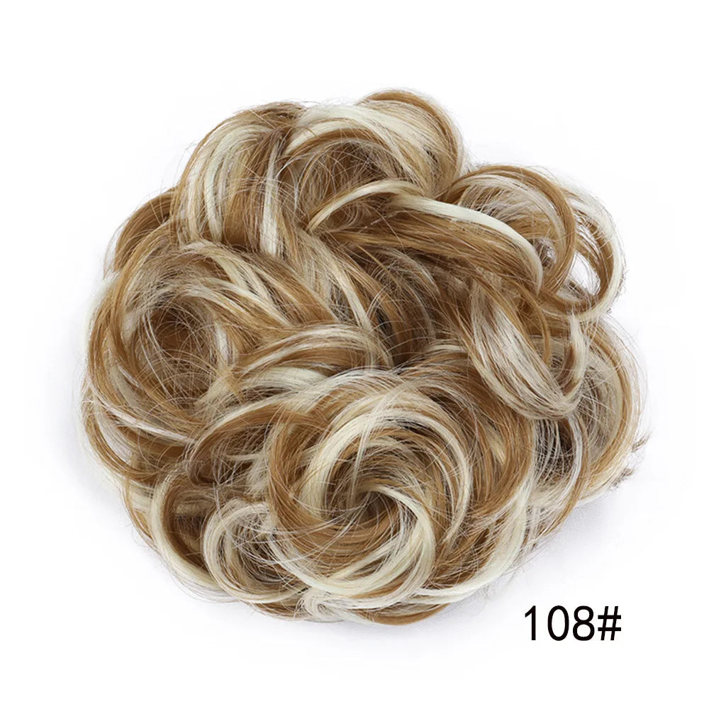 Messy Curly Bun Hair Scrunchie for Instant Volumized Updo Hairstyles - 11
