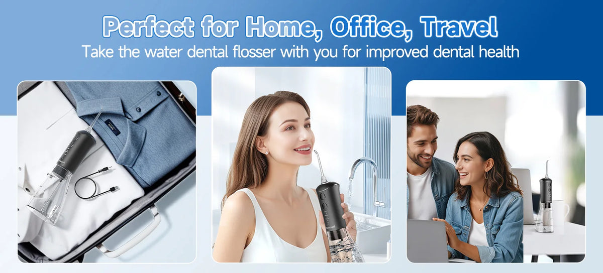Portable Rechargeable Oral Irrigator with 300ML Water Tank for Dental Care