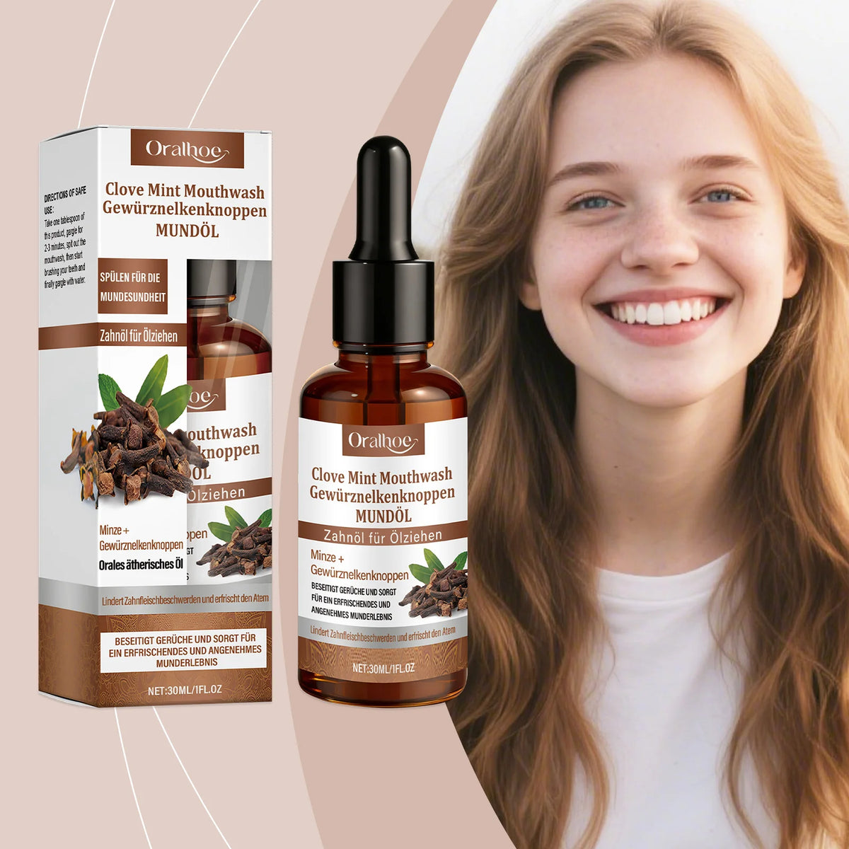 Clove Mint Mouthwash for Teeth Whitening and Fresh Breath