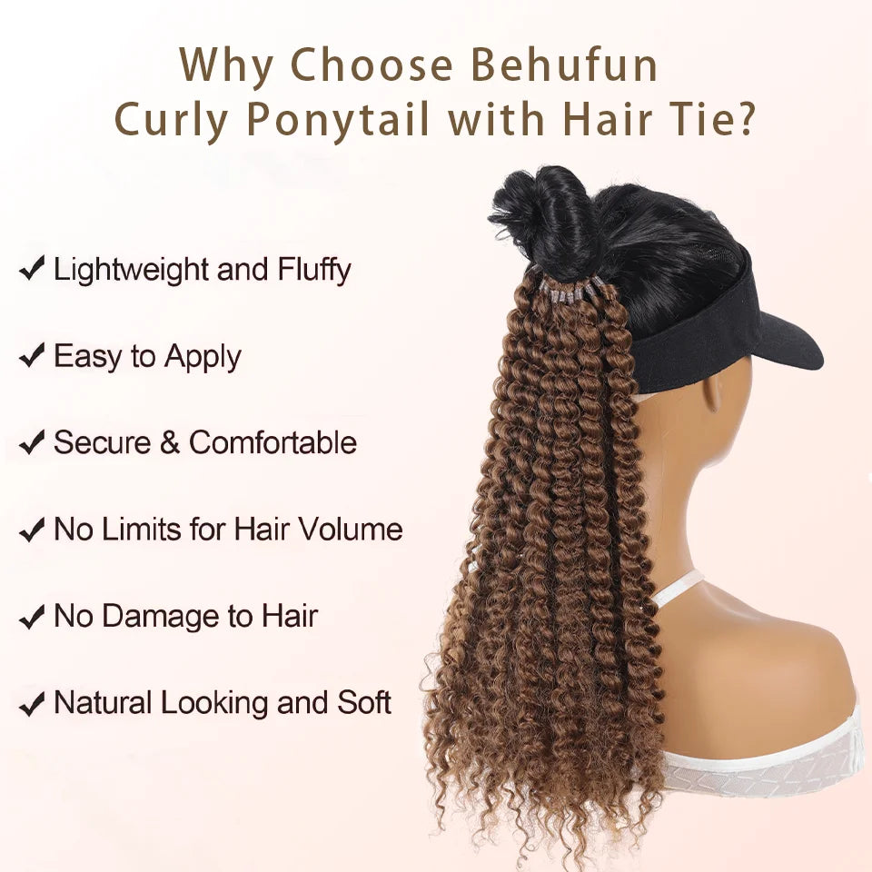 20-Inch Fluffy Synthetic Ponytail Hair Extension for Instant Volume - 3