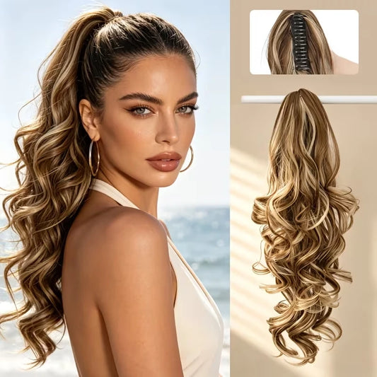 16-Inch Wavy Curly Claw Ponytail Extension for Instant Volume