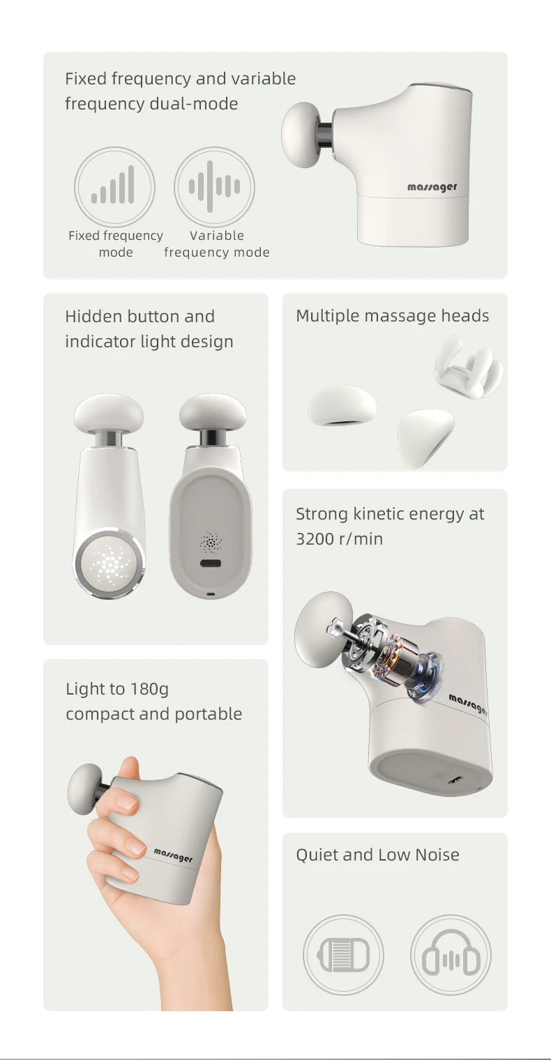 Portable Mini Percussion Massage Gun for Full Body Muscle Recovery - 8