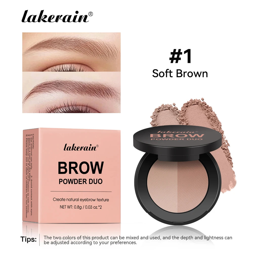 Two-Tone Waterproof Eyebrow Powder for Natural Sculpted Brows and Contouring - 23
