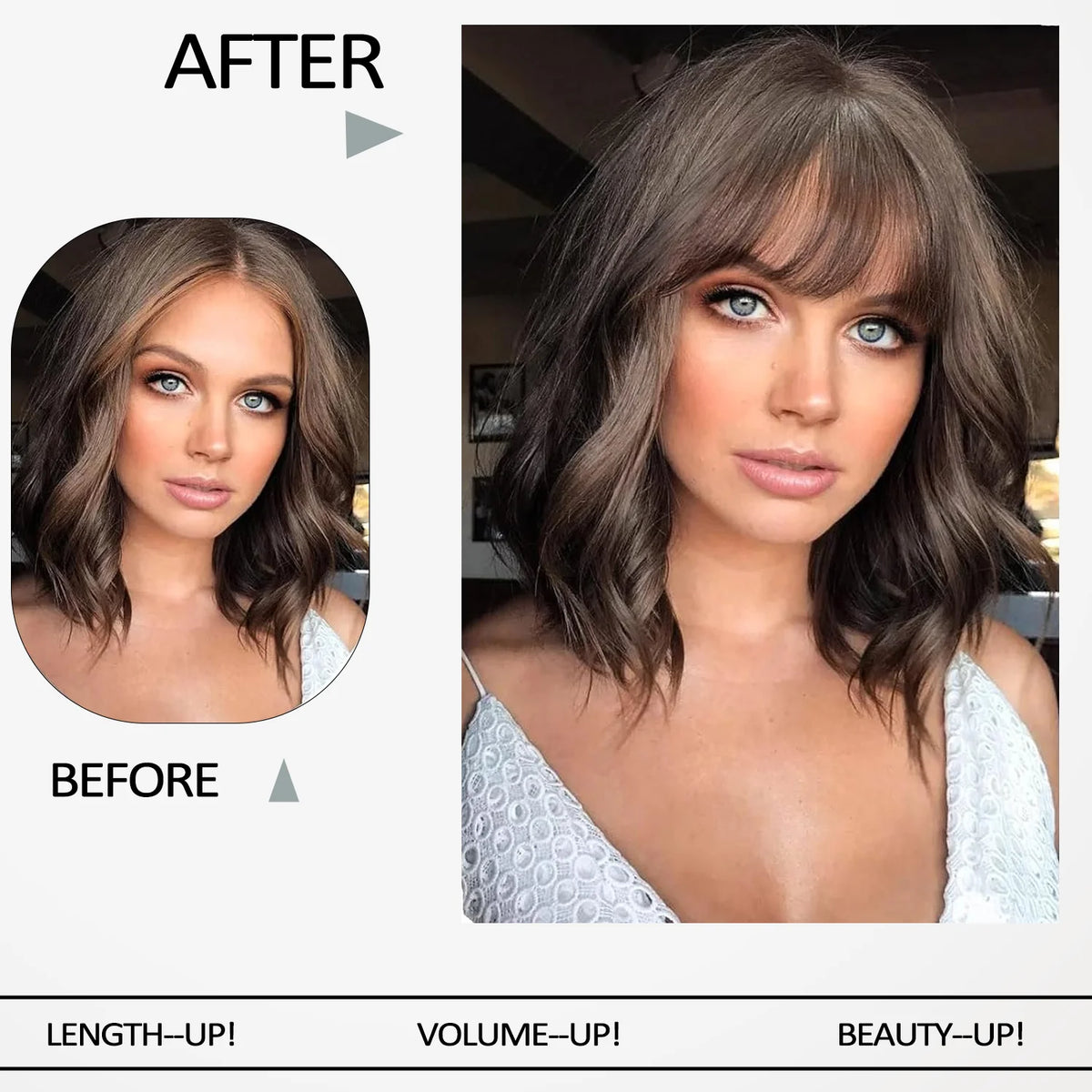 Clip-In Synthetic Hair Bangs Fringe Extension for Instant Volume and Style