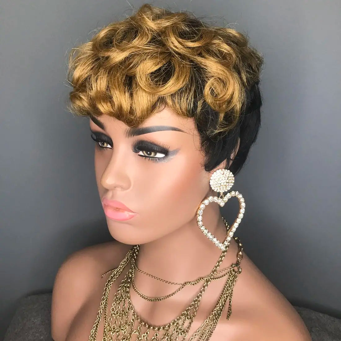 Short Curly Pixie Cut Wig for Women - 13