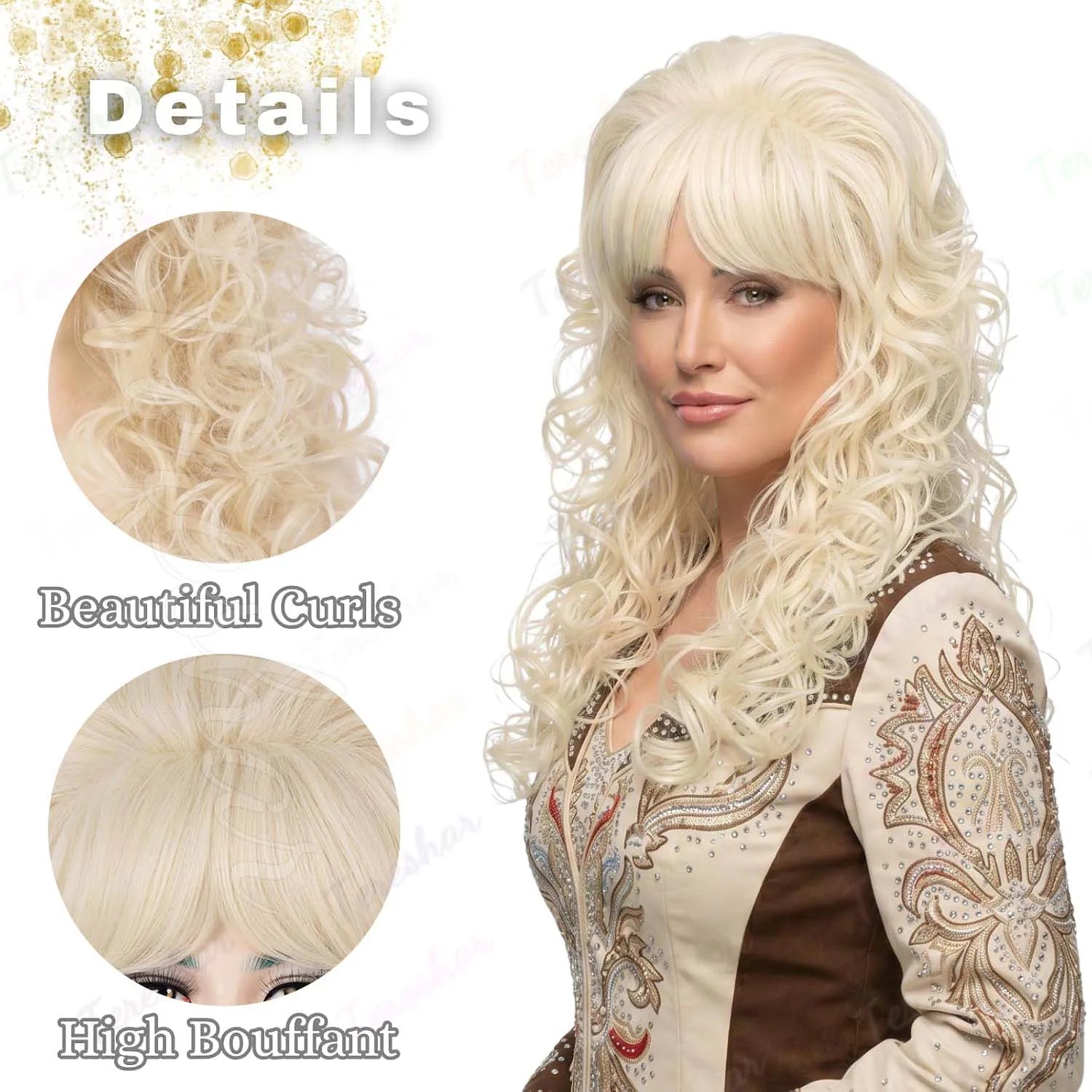 Retro Beehive Curly Wig for 60s 70s Disco Parties and Costume Cosplay - 10