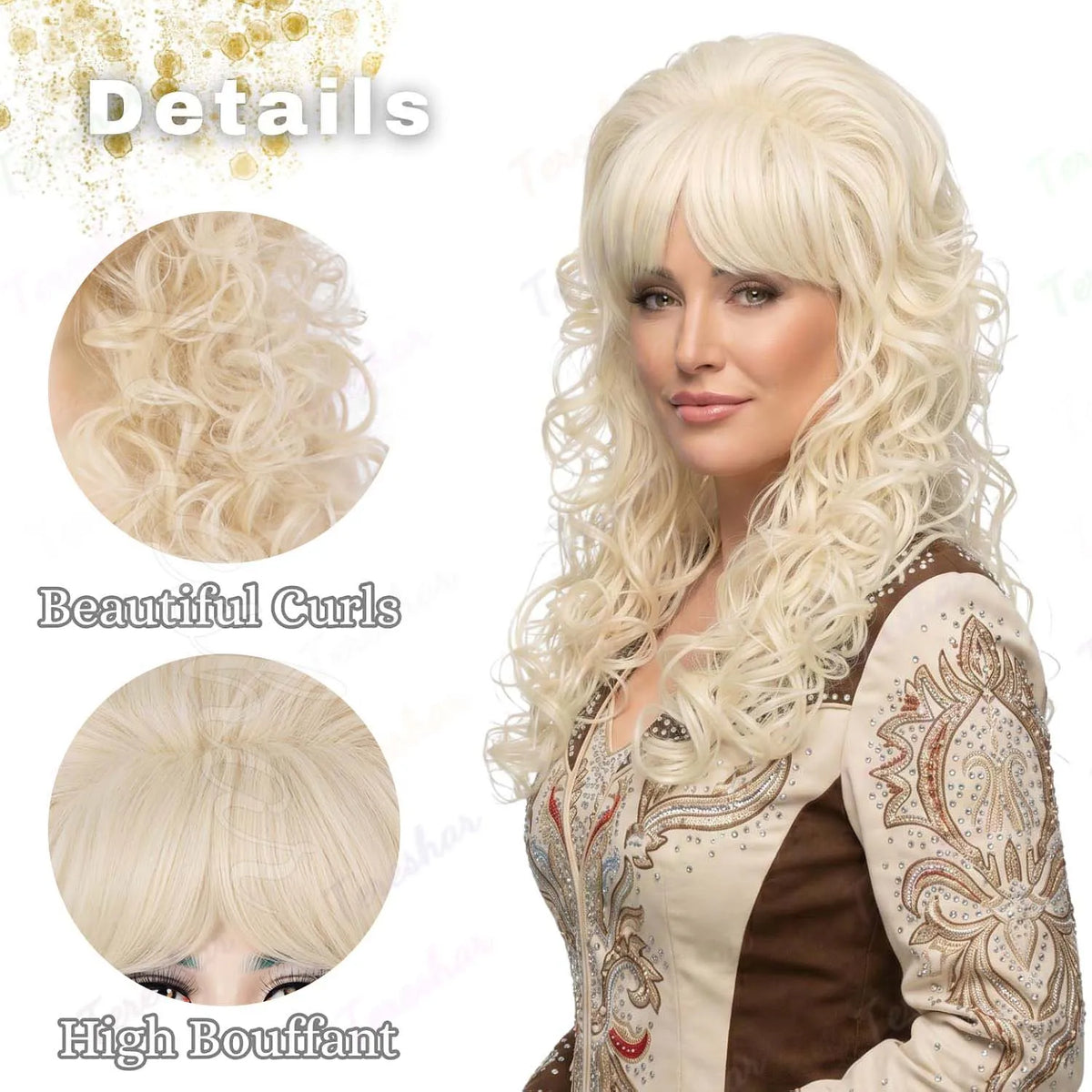 Retro Beehive Curly Wig for 60s 70s Disco Parties and Costume Cosplay