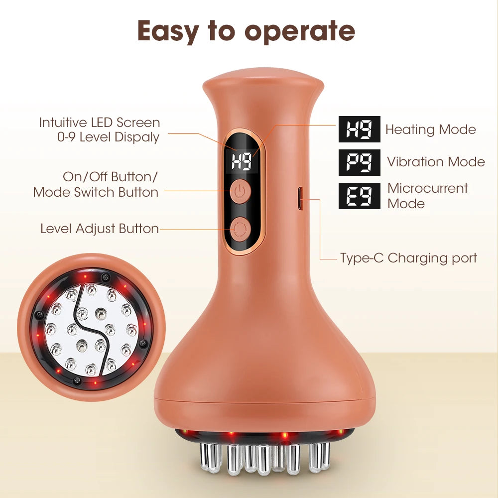Electric Cupping and Scraping Massager with Heat and Vibration