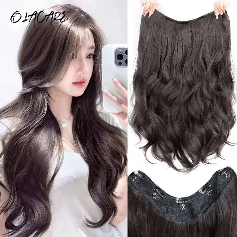 20-Inch Wavy V-Shape Clip-In Hair Extensions
