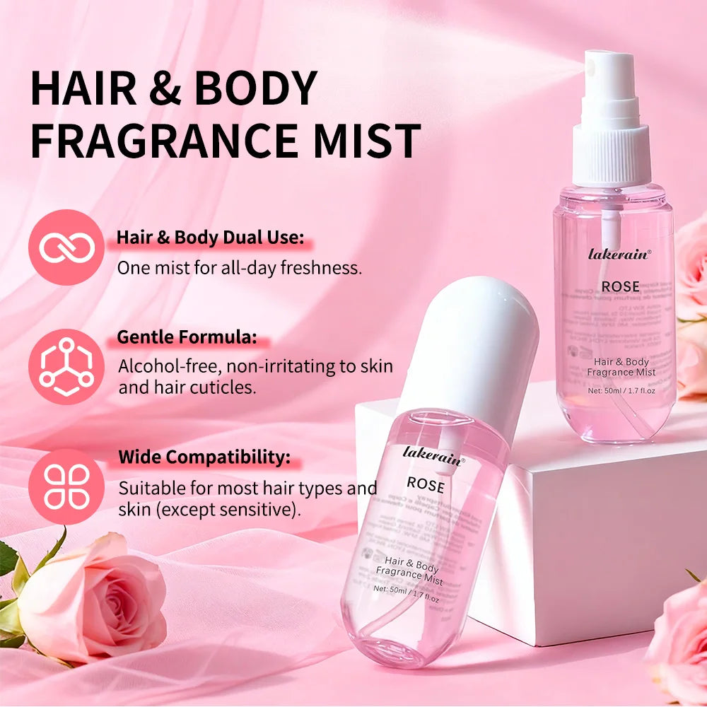 Long Lasting Vanilla and Rose Scented Hair and Body Fragrance Mist - 3