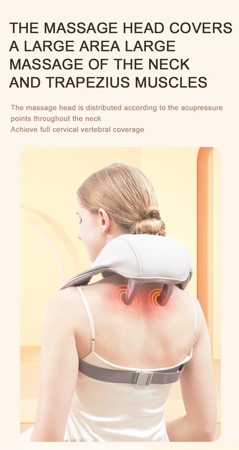 Wireless 6D Neck and Shoulder Massage Pillow with Deep Tissue Heat Therapy - 11