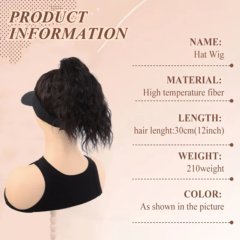 Synthetic Hair Baseball Cap Wig for Instant Styling - 4