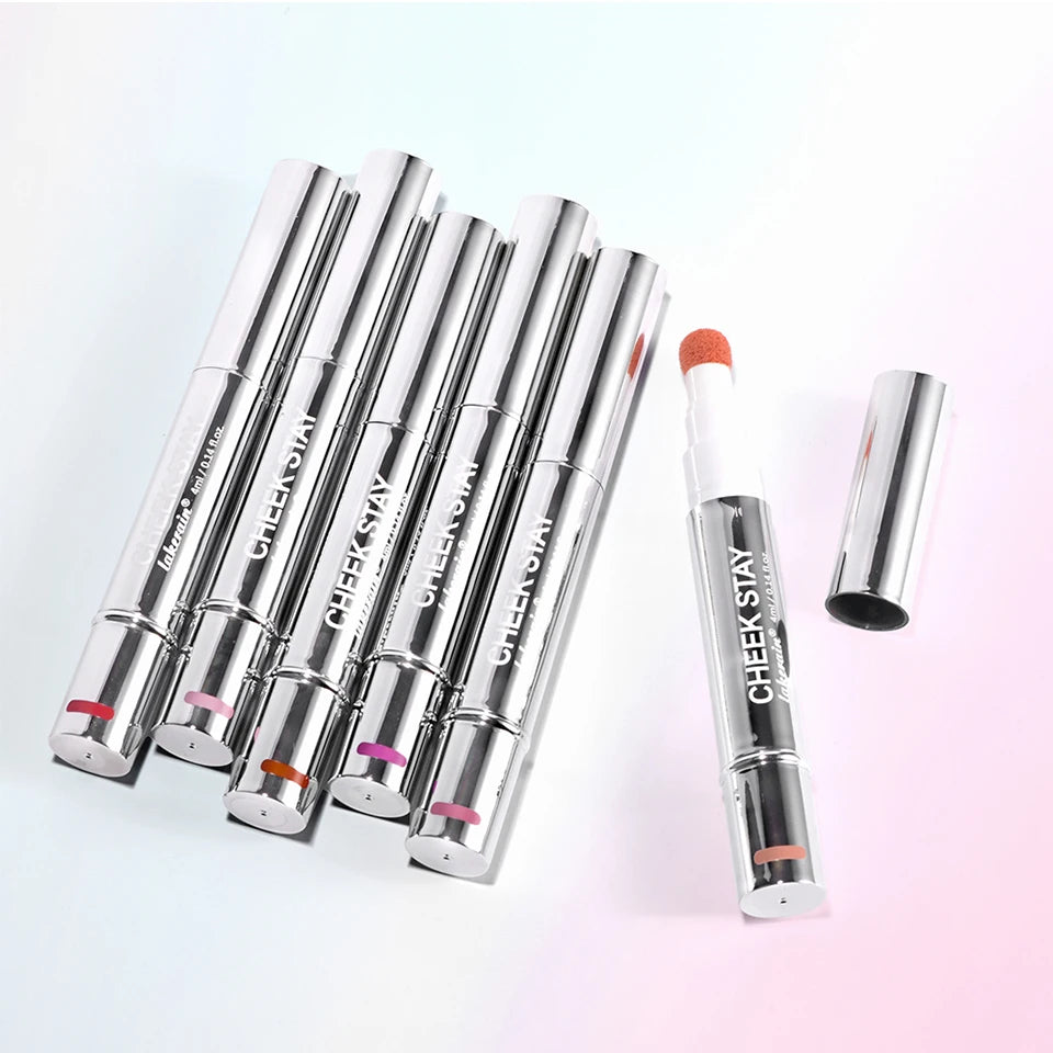 Liquid Blush Stick with Sponge Tip for Natural Matte Cheek Makeup - 17